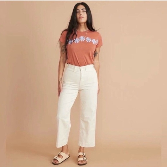 Marine Layer Pants - Marine Layer Ivory Bridget Slim Wide Leg Pants Size 6